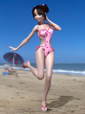 Frilly Swimsuit for Genesis 8 Female(s)褶边泳衣-Frilly Swimsuit for Genesis 8女性（s）褶边泳衣