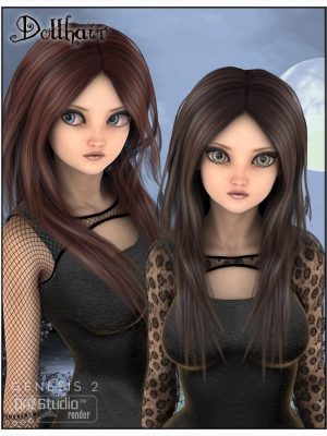 Doll Hair for Genesis 2 Female(s) and Victoria 4-娃娃头发为创世纪2女性和维多利亚4