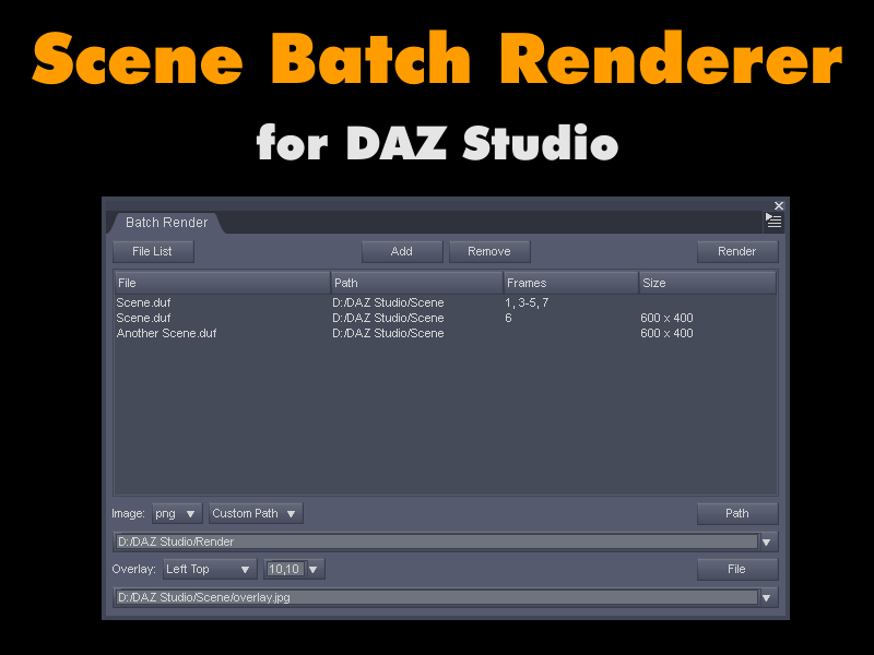 Batch Renderer for DAZ Studio-批次为Daz Studio渲染
