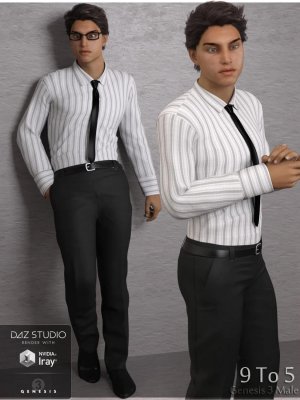 9 To 5 Outfit for Genesis 3 Male(s)-《创世纪3》男主角的9到5套服装