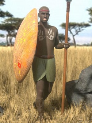 African Tribal Warrior Outfit for Genesis 8 Male(s)-非洲部落战士装备为创世纪8男性