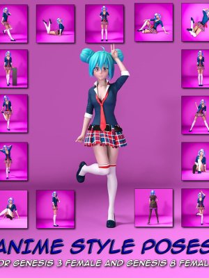 Anime Style Poses for G3F and G8F-3和8的动漫造型