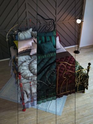 Antique Bed Textures-古董床纹理