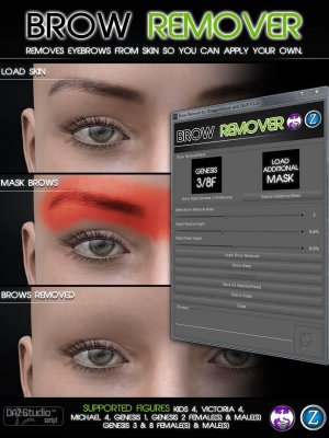 Brow Remover for Daz Studio (G8 update)-专用除眉器（更新）