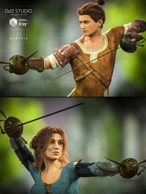 Cazoleta Swords and Poses for Genesis 3 Male(s) and Female(s)-卡佐莱塔剑和构成创世纪3男性和女性