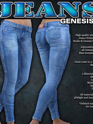 Exnem Jeans for Genesis 8 Female-8女式牛仔裤