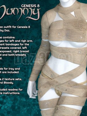 Exnem Mummy for Genesis 8 Female-《创世纪》第8章女性木乃伊