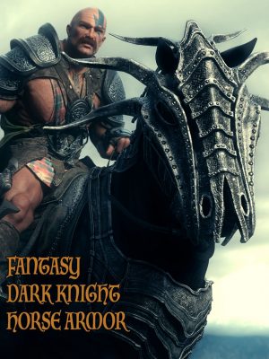 Fantasy Dark Knight Armor for DAZ Horse 2-Daz Horse 2的幻想黑骑士盔甲2