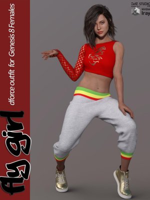 Fly Girl dForce outfit for Genesis 8 Females-为女性设计的服装
