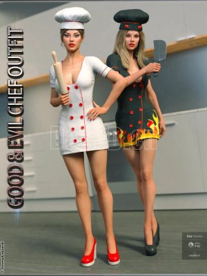 Good and Evil Chef Outfit And Poses For Genesis 8 Female(s)-善恶厨师装和构成创世纪8女