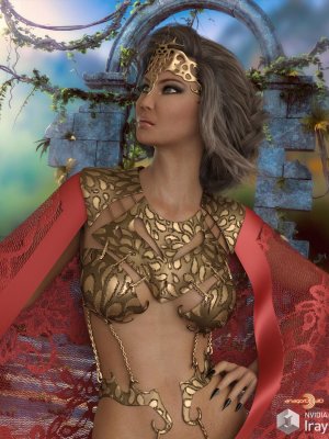 HEROINE – Princess of Mars Outfit for Genesis 8 Female-女主角——《创世纪8》中的火星公主套装