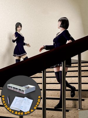 Japanese Neat Classroom Poses and Add on for Genesis 8 Female-日本整洁的教室姿势和添加为创世纪8女