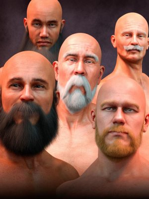 Long and Full Beards Set Hair for Genesis 8 Male-《创世纪》第八章男性的长而浓密的胡须