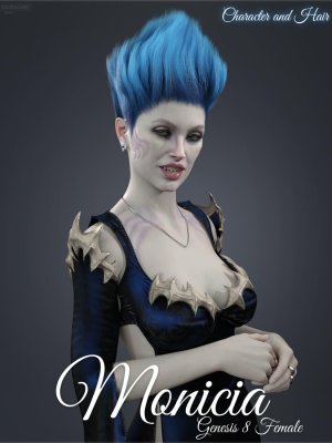 Monicia Character and Hair for Genesis 8 Female-《创世纪》第8章女性的特征和头发
