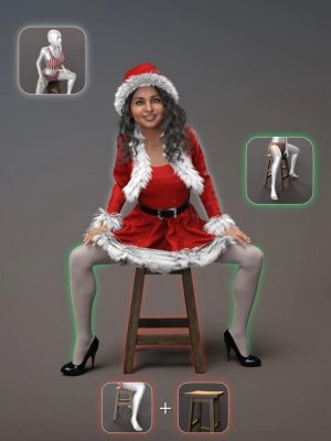 NG Build Your Own Sitting Poses for Genesis 8 Female (Stools)-NG为《创世纪8》中的女性建立自己的坐姿（凳子）