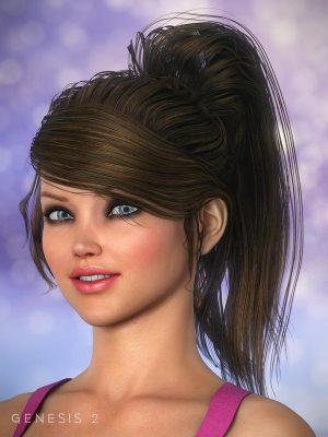 NJA Ponytail Hair for Genesis 2 Female(s)-NJA Ponytail头发为创世纪2女性（S）