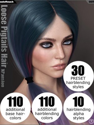 OOT Hairblending 2.0 Texture XPansion for Loose Pigtails Hair-20纹理扩展，适用于松散的小辫子头发