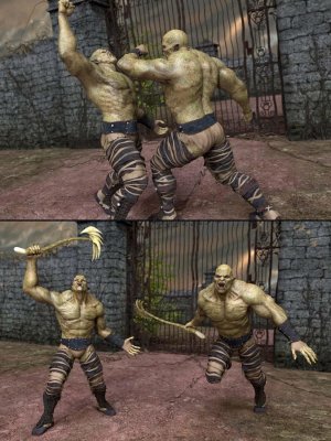 Orc Battle Poses for Orc HD and Genesis 8 Male-兽人和创世纪8男性的兽人战斗姿势