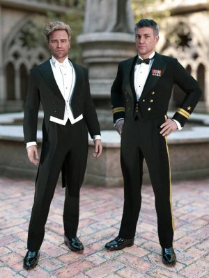 PRZ White Tie Outfit for Genesis 8 Male(s)-为8男性设计的白色领带套装