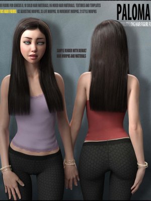 Paloma Hair for Genesis 8 Female-创世记8女性帕洛玛头发