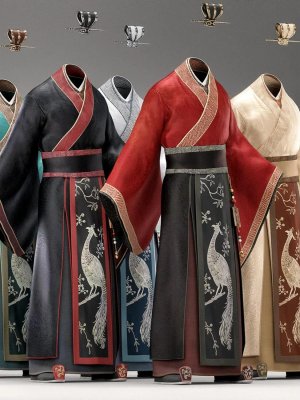 Peacock Hanfu Outfit Textures-孔雀汉服质地
