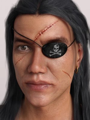 Pirate Accessories for Genesis 8 Male-8的海盗配件