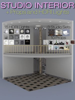 S3D Staircase Studio Interior Sets, Props and HDRI Lights