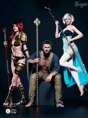 Scepter Power Props and Poses for Genesis 8-权杖的权力道具和构成创世纪8。