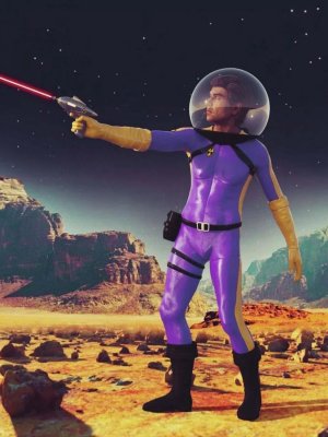 Sci-Fi Retro Space Suit for Genesis 8 Male(s)-《创世纪8》男性科幻复古太空服