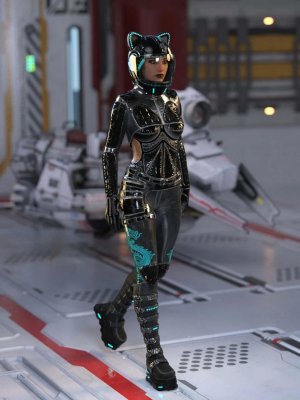 Space Racer Outfit for Genesis 8 Female(s)-创世纪8女太空赛车装备