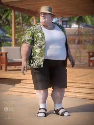 Summer Vacation Outfit for Genesis 8 Male(s)-《创世纪8》男版夏季度假套装