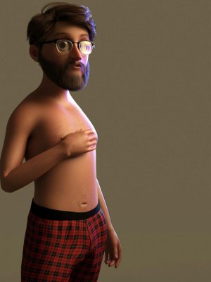 Toon Dad and Fatherly Beard and Accessories for Genesis 8 Male-卡通爸爸和父亲的胡子和配件创世纪8男性。