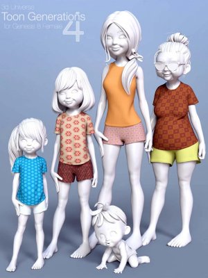 Toon Generations 4 Clothing for Genesis 8 Female(s)-《创世纪》第8章女性的第4代卡通服装