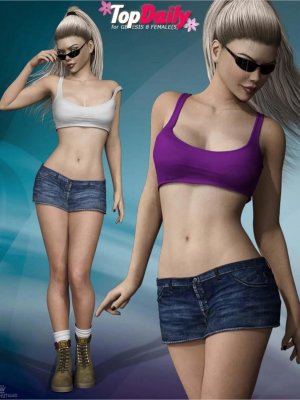 Top Daily Outfit Set for Genesis 8 Female(s)-创世纪8女顶级日常套装