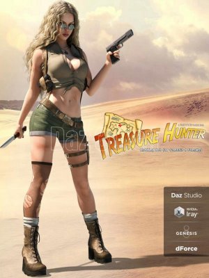 Treasure Hunter Clothing Set for Genesis 8 Female(s)-《创世纪》第8集女性寻宝者服装套装