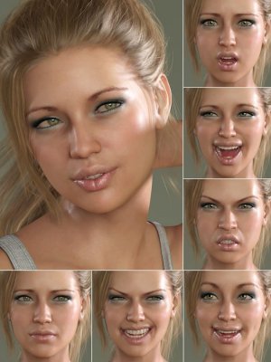 V 100 Expressions The Gold Collection for Genesis 8 Female-《创世纪8》女性黄金系列的100表情