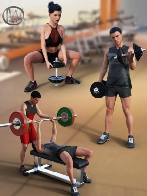 Weight Workout Props and Poses for Genesis 8-创世纪8的重量训练道具和姿势