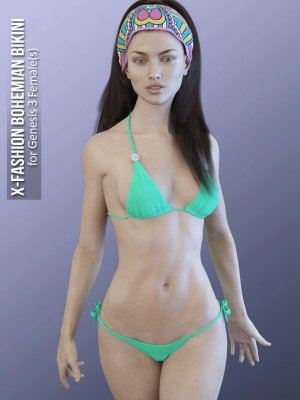 X-Fashion Bohemian Bikini for Genesis 3 Females-波西米亚比基尼，为《创世纪3》女性设计