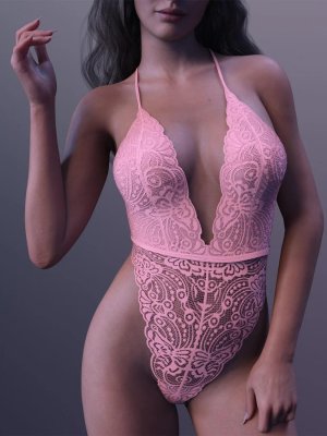 X-Fashion Sexy Deep V Bodysuit for Genesis 8.1 Females-性感深紧身连衣裤，适用于女性