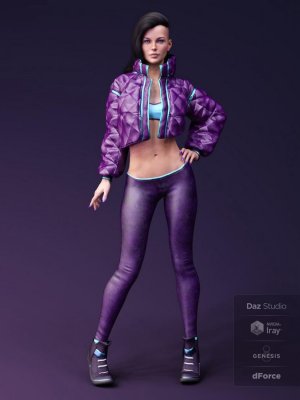 X-Fashion Street Dancer Outfit for Genesis 8 Female(s)-街舞舞者为创世纪8女设计的服装