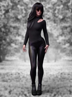 X-Fashion Turtleneck Outfit for Genesis 8 Female(s)-高领套装，适用于8女性