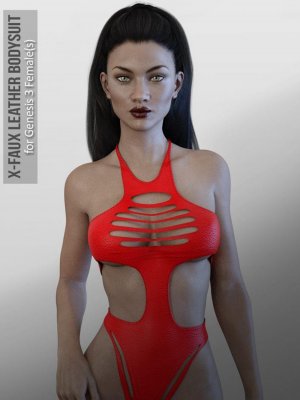 X-Faux Leather Bodysuit for Genesis 3 Female(s)-创世纪3女款仿皮紧身连衣裤