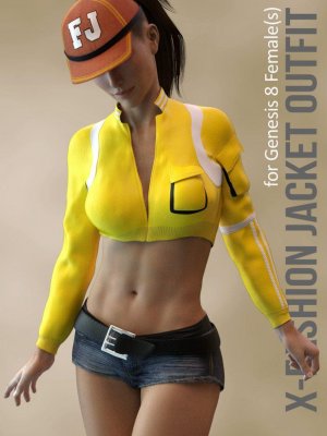 X-The Fashion Jacket Outfit for Genesis 8 Females-创世纪8女性时尚夹克套装