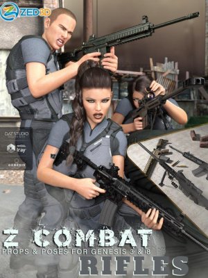 Z Combat Rifles and Poses for Genesis 3 and 8-创世纪3和8的战斗步枪和姿势