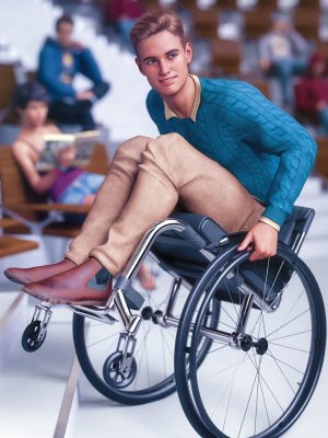 Z Everyday Wheelchair and Poses for Genesis 8.1-Z《创世纪》8.1的日常轮椅和姿势