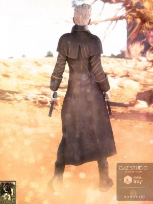 Long Leather Coat and Hat for Genesis 3 Female(s)长皮革外套和帽子-长皮革外套和帽子为创世记3雌性（S）长皮革外套和帽子