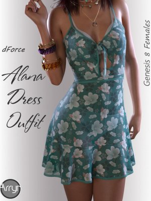 dForce Alana Candy Dress for Genesis 8 Female(s).zip-创世纪8女款连衣裙
