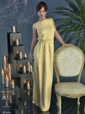 dForce Angelica Gown for Genesis 8 Female(s)-创世纪8女礼服