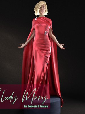 dForce Bloody Mary Dress for Genesis 8 Female.zip-血腥玛丽创世纪8女礼服