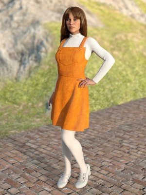dForce Corduroy Jumper Outfit for Genesis 8 Female(s).zip-灯芯绒套头衫为创世纪8女